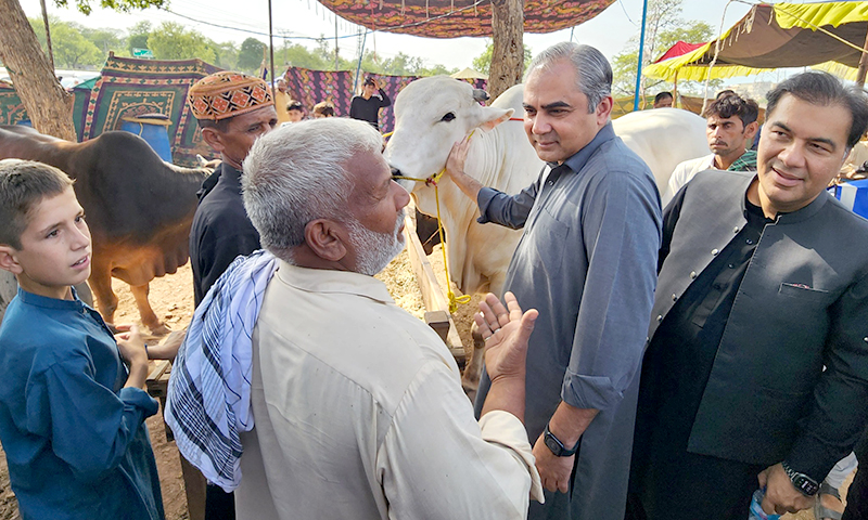 وزیر داخلہ کا اسلام آباد میں مویشی منڈی کا دورہ، بیوپاریوں سے مسائل پر بات چیت