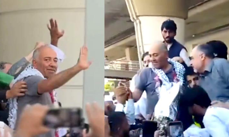 سابق سینیٹر مشتاق احمد وطن واپس پہنچ گئے، ایئرپورٹ پر شاندار استقبال
