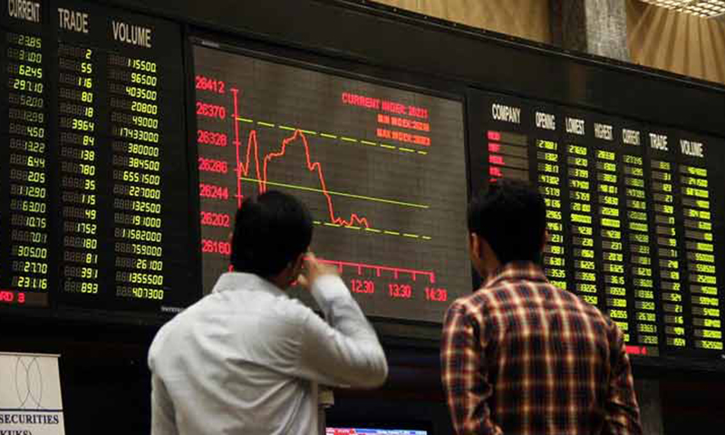 سٹاک مارکیٹ میں اتار چڑھاؤ، ہنڈرڈ انڈیکس منفی زون میں بند ہوا