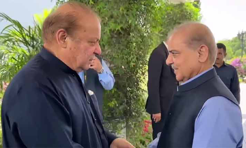 شہباز شریف کی جاتی امرا آمد، سابق وزیراعظم نواز شریف سے ملاقات